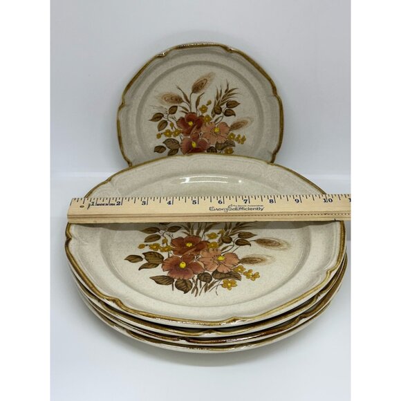 VTG Endura Collection Festive Stoneware Plates Japan Set of 5 Floral 10" - 7.25" - Picture 8 of 9